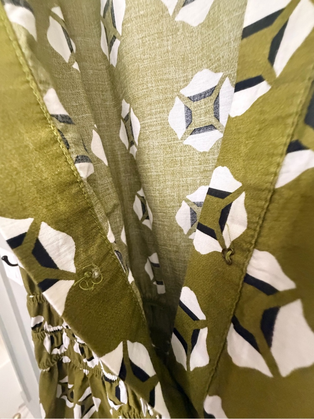 Anthropologie Olive Green Patterned somerset Maxi Dress - Picture 11 of 11
